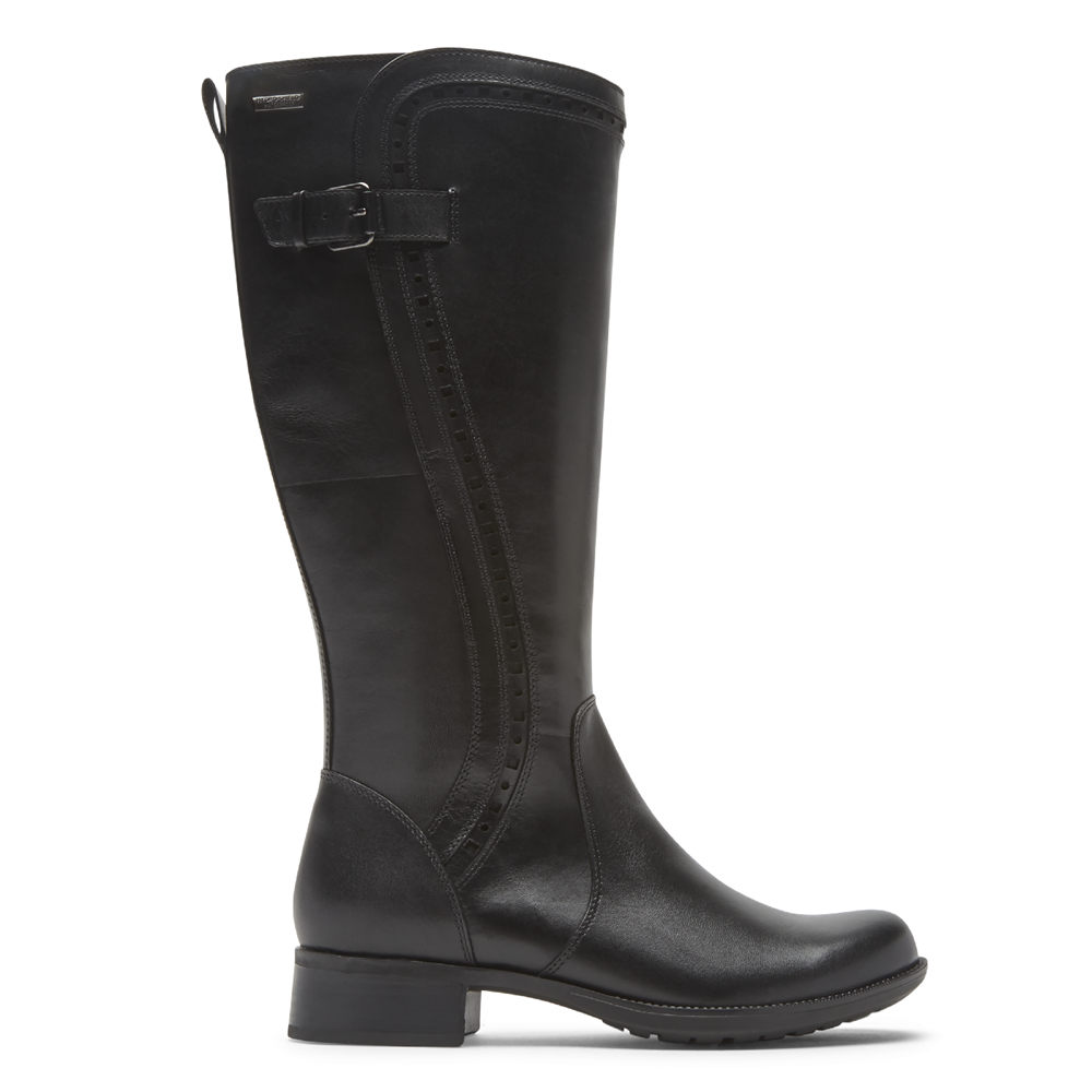 Rockport Womens Copley Waterproof Tall - Boots Black - VPK937508